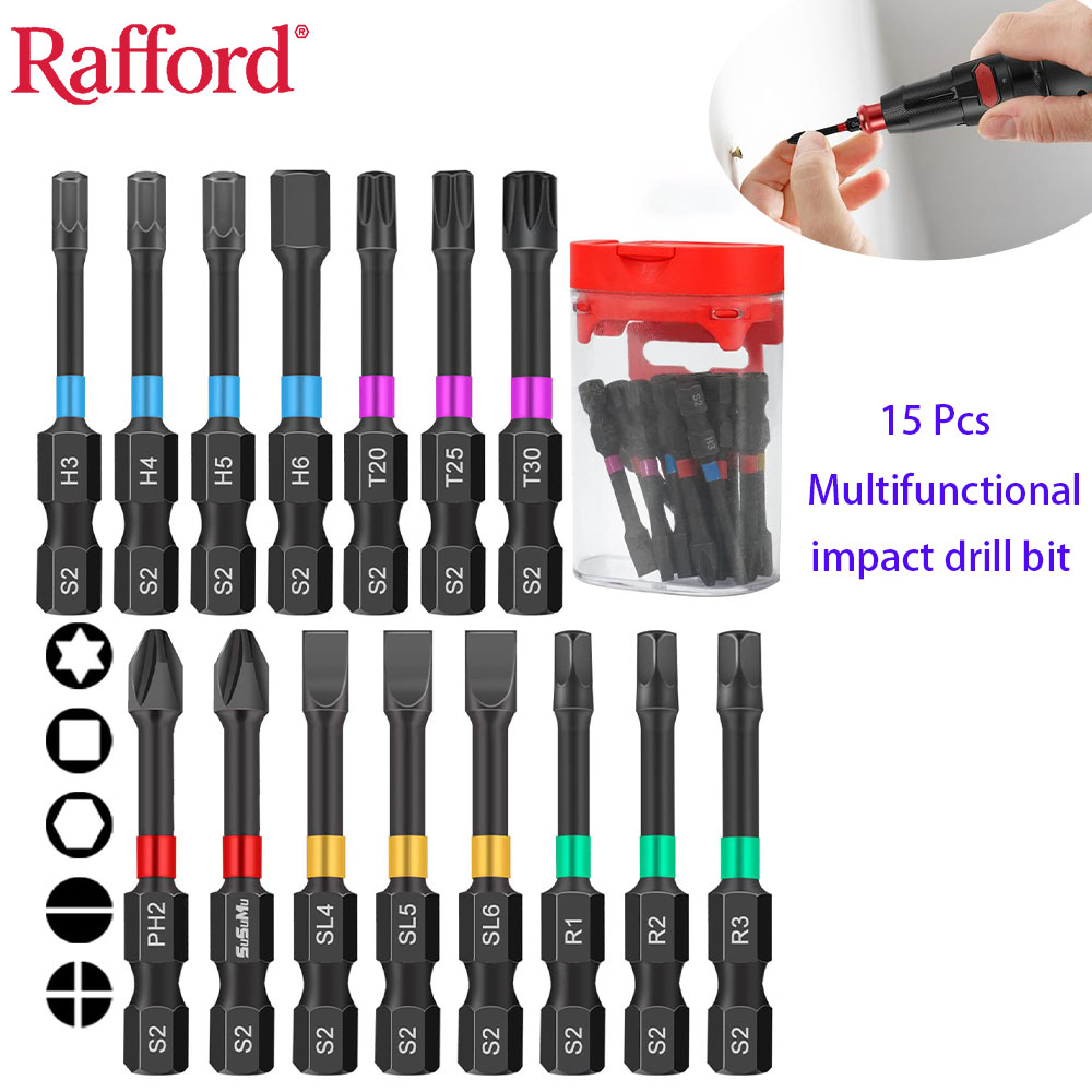 Drill Bit Set - Rafford 15PCS Impact Ready Magnetic Screwdriver