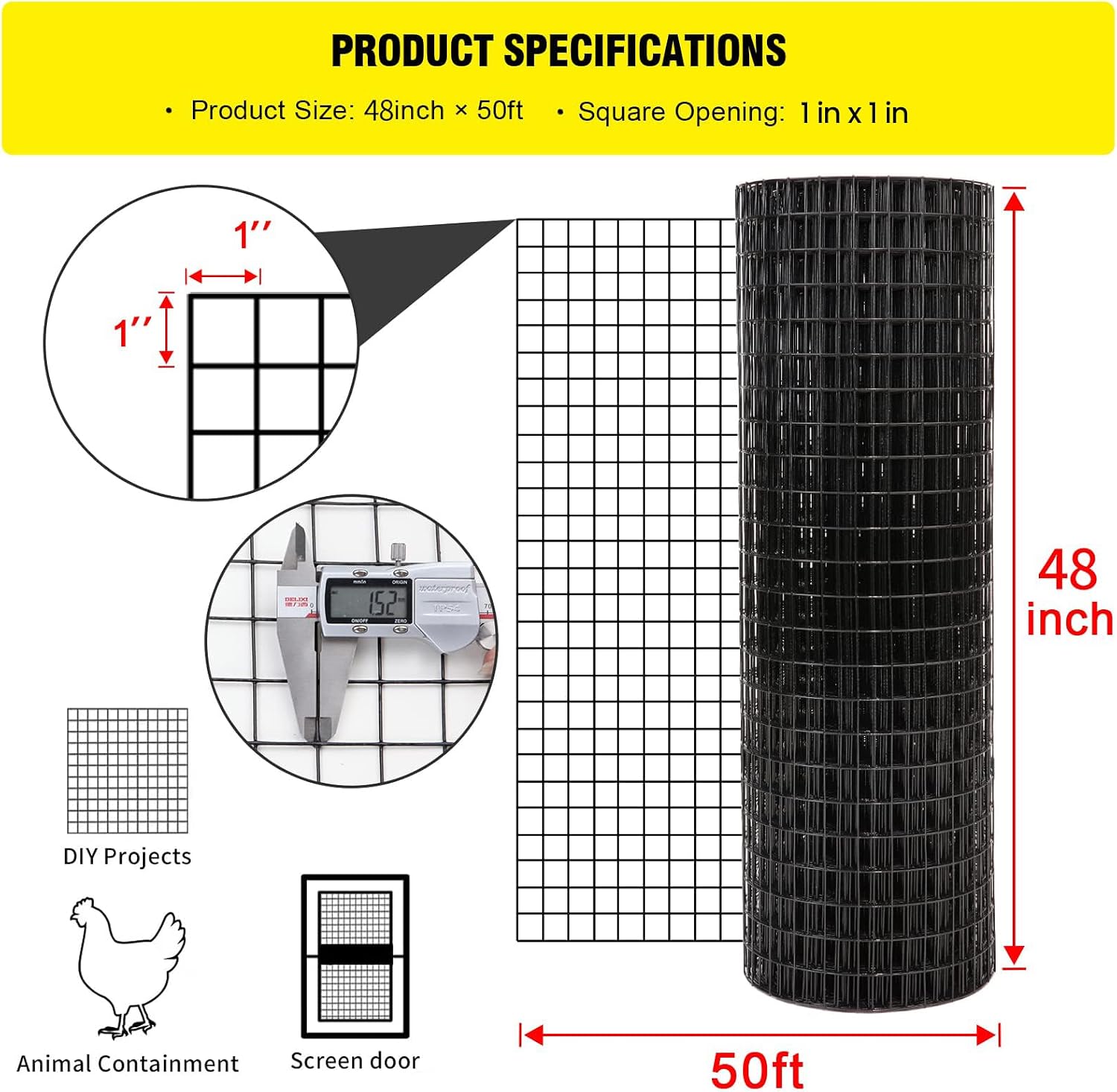 48'' x 50' 1inch Hardware Clot - Home Improvement Fence review and price