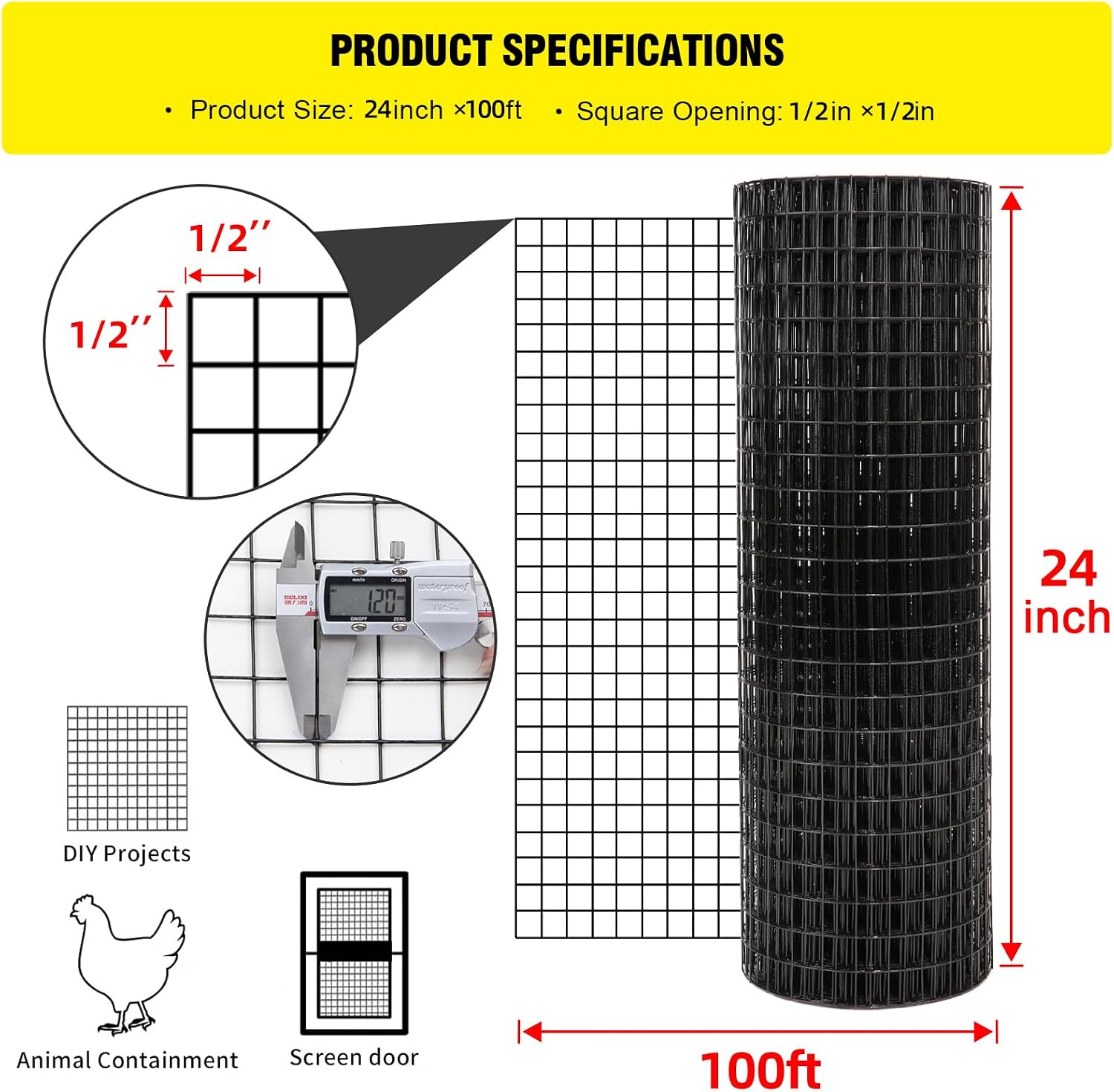 24'' x 100' 1/2inch Hardware C - Home Improvement Fence review and price